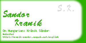 sandor kranik business card